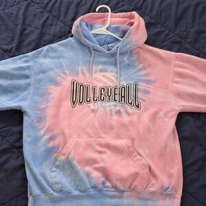 Tie-Dye Volleyball Hoodie - Pink and Blue